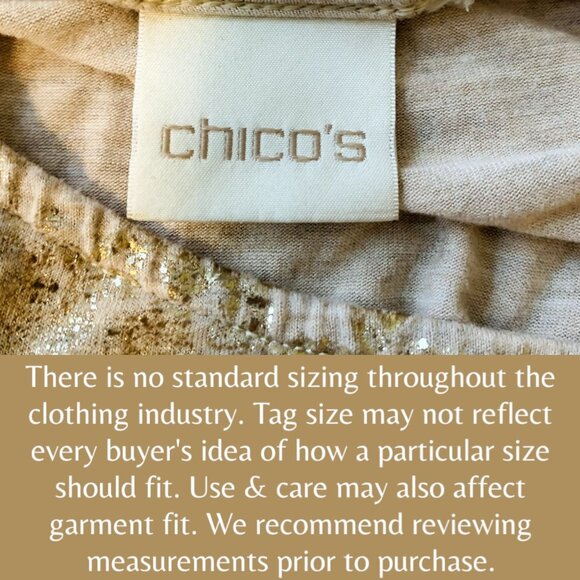 Chicos Womens Stamped Medallions Silvia Top Gold Foil Dolman Sleeve Approx XXL - Picture 8 of 12